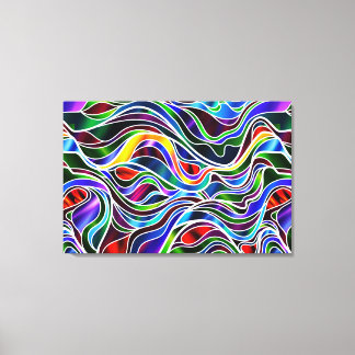 Psychedelic Glas in lood Abstract Canvas Afdruk
