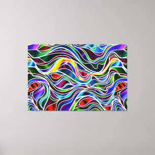 Psychedelic Glas in lood Abstract Canvas Afdruk