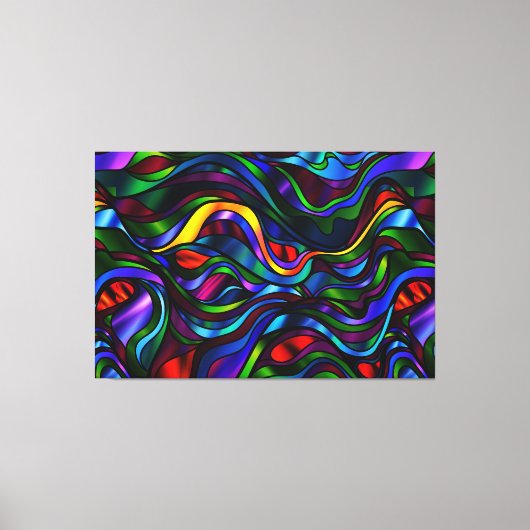 Psychedelic Glas in lood Abstract Canvas Afdruk (Voorkant)