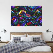 Psychedelic Glas in lood Abstract Canvas Afdruk (Insitu (Slaapkamer))