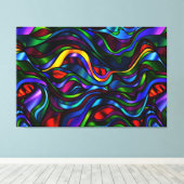 Psychedelic Glas in lood Abstract Canvas Afdruk (Insitu (Houten vloer))
