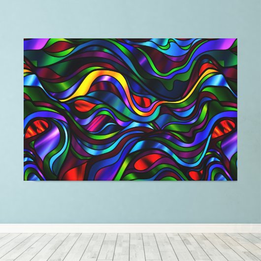 Psychedelic Glas in lood Abstract Canvas Afdruk (Insitu (Houten vloer))
