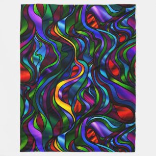 Psychedelic Glas in lood Abstract Fleece Deken