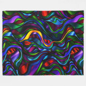 Psychedelic Glas in lood Abstract Fleece Deken (Voorkant (Horizontaal))