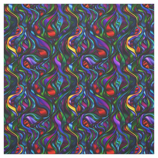 Psychedelic Glas in lood Abstract Stof (Swatch)