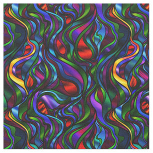 Psychedelic Glas in lood Abstract Stof