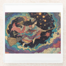 Psychedelic glass coaster glazen onderzetter