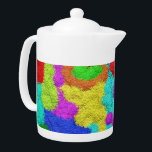 Psychedelic Glitter Pattern Teapot Theepot<br><div class="desc">Bright Psychedelic Colors Glitter trendy patroon!</div>