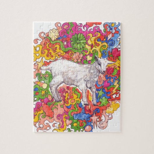 Psychedelic Goat Legpuzzel (Verticaal)