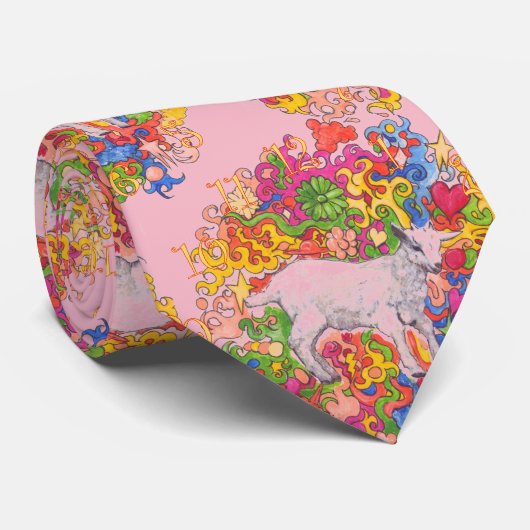 Psychedelic Goat Stropdas (Opgerold)