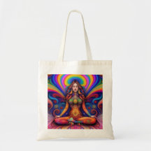 Psychedelic Goddess Rainbow Meditation Art