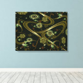 Psychedelic gold art Canvas Afdruk (Insitu (Houten vloer))