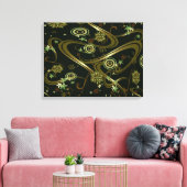 Psychedelic gold art Canvas Afdruk (Insitu (Woonkamer))