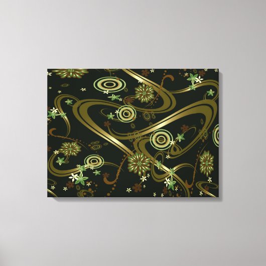 Psychedelic gold art Canvas Afdruk (Voorkant)