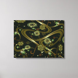 Psychedelic gold art Canvas Afdruk
