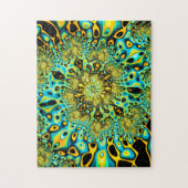 Psychedelic Gold Peacock Trippy Fractal Legpuzzel (Verticaal)