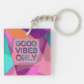 Psychedelic "Good Vibes Only" Text Graphic Sleutelhanger (Achterkant)