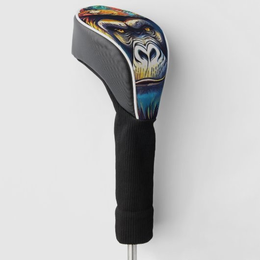 Psychedelic Gorilla Golfheadcover (Schuin)