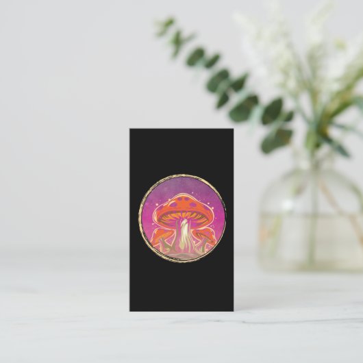 Psychedelic Graphic Mushroom Visitekaartje (Staand voorkant)