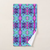 Psychedelic Green and Blue Hibiscus Pattern Bad Handdoek (Handdoek)