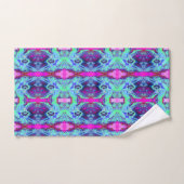 Psychedelic Green and Blue Hibiscus Pattern Bad Handdoek (Handdoek)
