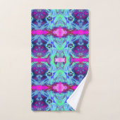 Psychedelic Green and Blue Hibiscus Pattern Handdoek (Handdoek)