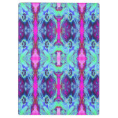 Psychedelic Green and Blue Hibiscus Pattern Klembord (Achterkant)