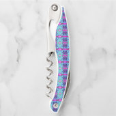 Psychedelic Green and Blue Hibiscus Pattern Kurkentrekker (Voorkant)