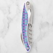 Psychedelic Green and Blue Hibiscus Pattern Kurkentrekker (Achterkant)