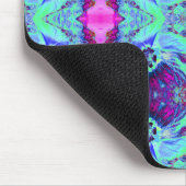 Psychedelic Green and Blue Hibiscus Pattern Muismat (Hoek)