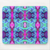 Psychedelic Green and Blue Hibiscus Pattern Muismat (Voorkant)