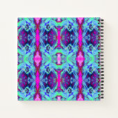 Psychedelic Green and Blue Hibiscus Pattern Notitieboek (Achterkant)