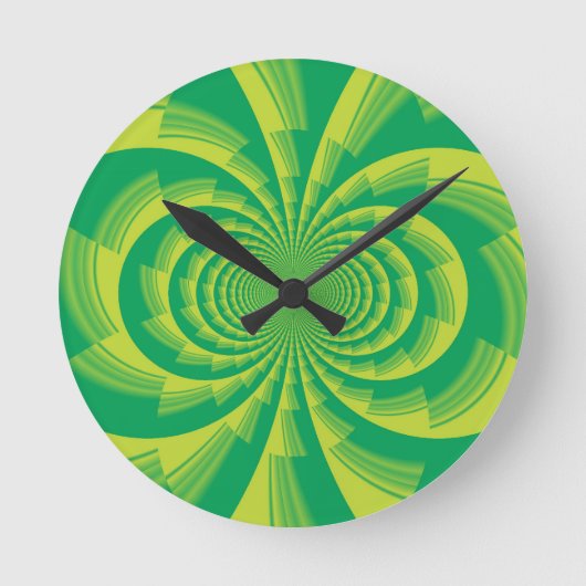 Psychedelic Green Art Ronde Klok (Voorkant)