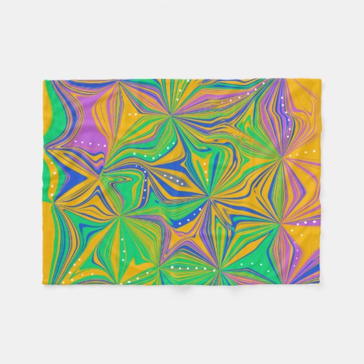 Psychedelic Green Mix Abstract kleurig Fleece Deken (Voorkant (Horizontaal))
