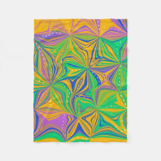 Psychedelic Green Mix Abstract kleurig Fleece Deken (Voorkant)