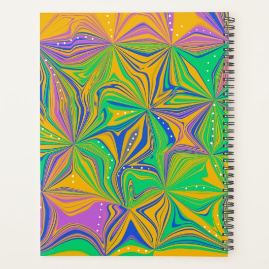 Psychedelic Green Mix Abstract kleurig Planner (Achterkant)
