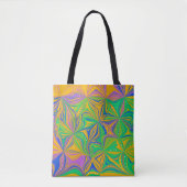 Psychedelic Green Mix Abstract kleurig Tote Bag (Voorkant)