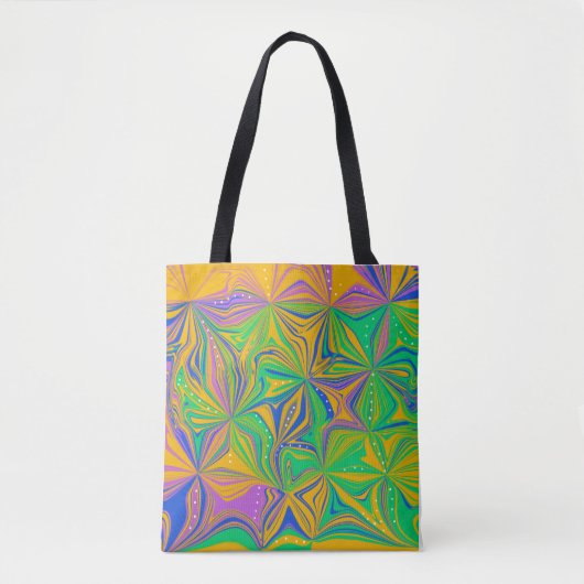 Psychedelic Green Mix Abstract kleurig Tote Bag (Voorkant)