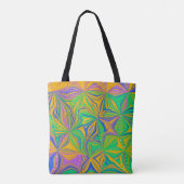 Psychedelic Green Mix Abstract kleurig Tote Bag (Achterkant)