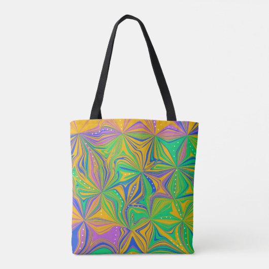 Psychedelic Green Mix Abstract kleurig Tote Bag (Achterkant)
