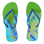 Psychedelic Green Palm Fronds Tropical Teenslippers (Voetbed)