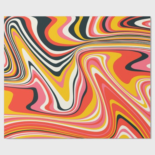 Psychedelic groovy background. Kleurrijk abstract Cadeaupapier (Vlak)
