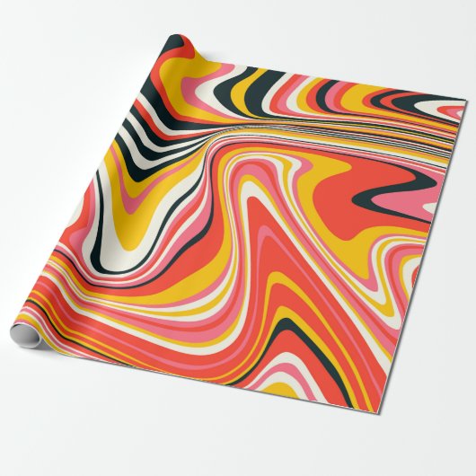 Psychedelic groovy background. Kleurrijk abstract Cadeaupapier (Uitgerold)