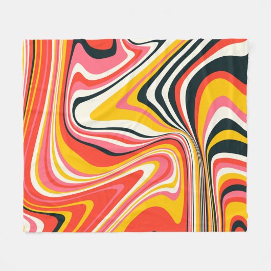 Psychedelic groovy background. Kleurrijk abstract  Fleece Deken (Voorkant (Horizontaal))