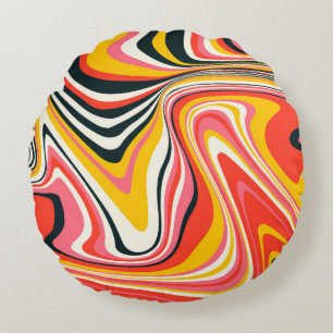 Psychedelic groovy background. Kleurrijk abstract Rond Kussen