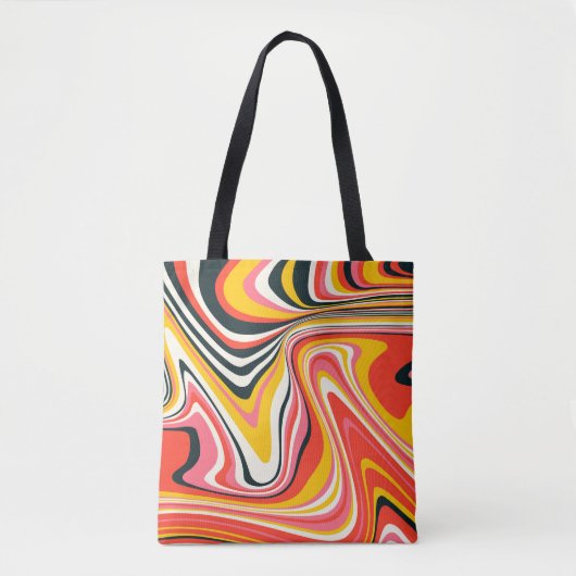 Psychedelic groovy background. Kleurrijk abstract Tote Bag (Voorkant)