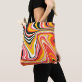 Psychedelic groovy background. Kleurrijk abstract Tote Bag (Dichtbij)