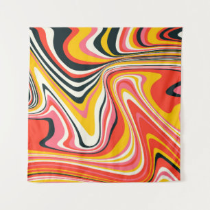 Psychedelic groovy background. Kleurrijk abstract Wandkleed