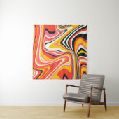 Psychedelic groovy background. Kleurrijk abstract Wandkleed (In Situ (horizontaal))