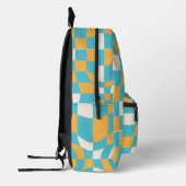 Psychedelic Groovy Checkerboard, Y2K 90s Bedrukte Rugzak (Links)